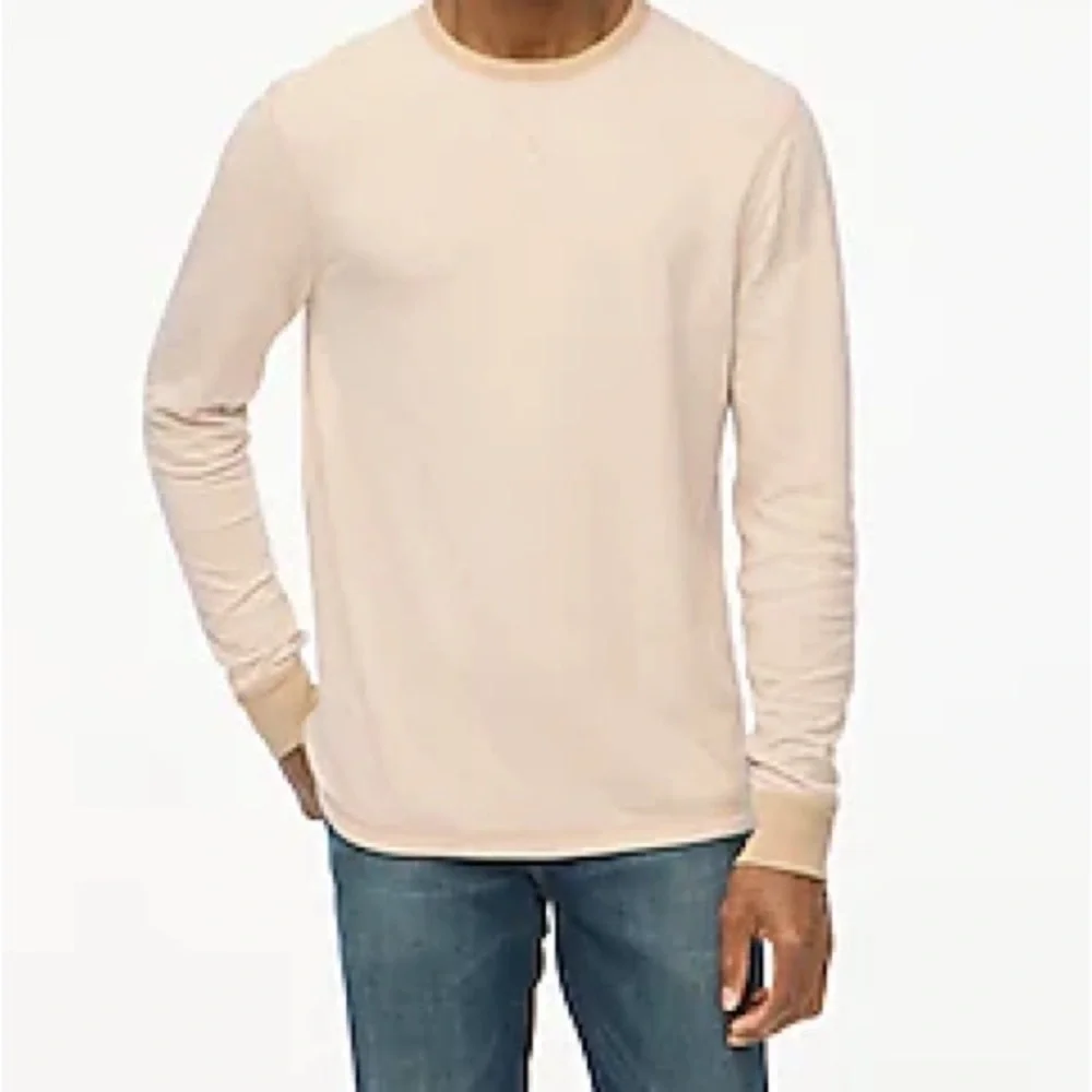 NWT J. Crew Men's Long Sleeve Thermal Waffle Knit Crewneck Shirt XL Sand